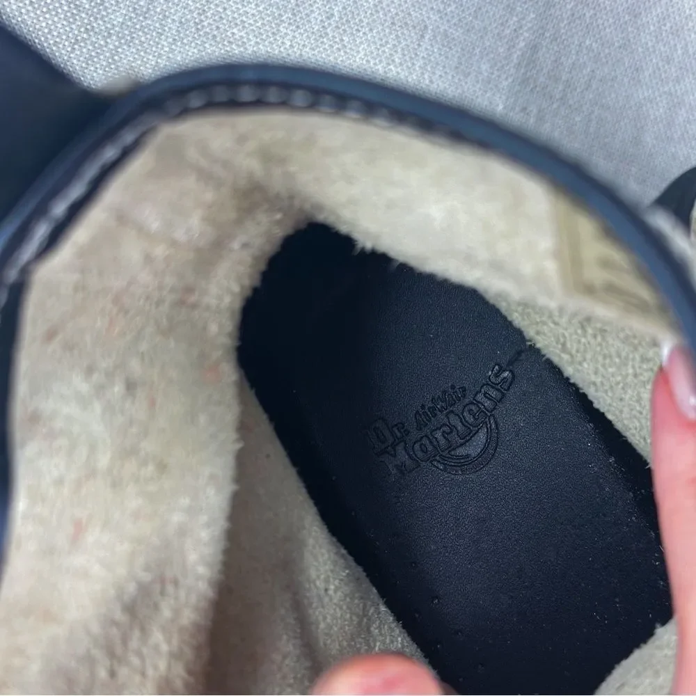 Dr. Martens Womens 1460W Tan Suede Snakeskin Combat Pascal Boots Size Women US 9 - Picture 15 of 16